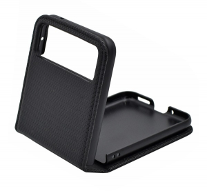 gigapack Tok &aacute;ll&oacute;, bőr hat&aacute;s&uacute; (FLIP, oldalra ny&iacute;l&oacute;, asztali tart&oacute;, rombusz) FEKETE Motorola Razr 40 5G (XT2323-1) " csomagol&aacute;s" (GP-153581)