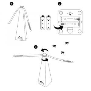 Gardigo Fly Scare rovarriasztó, légyriasztó 85 x 250 x 85 mm fekete (25190)
