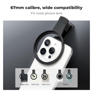 K&F Concept unverz&aacute;lis csipeszes szűrőtart&oacute; mobiltelefonokhoz 67mm (KF-31-142)