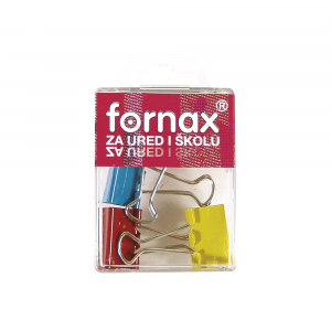 Fornax Binderkapocs 25mm, BC-31, 4 db műanyag dobozban,  színes (A-31)