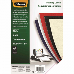 Fellowes H&aacute;tlap, A3, 250 g, matt,  Delta, 100 db/csomag, fekete (5374401)