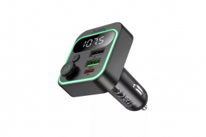 Hoco E85 Tiger szivargyújtós (Autós) töltővég Qc3.0 + autós Fm transmitter fekete (PM037085)