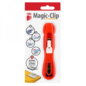 ICO Iratcs&iacute;ptető fűzőg&eacute;p + kapocs  Magic clipper (7350002000)