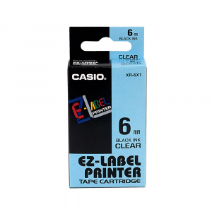Casio Feliratoz&oacute;g&eacute;p szalag XR-6X1 6mmx8m  v&iacute;ztiszta/fekete (XR6X1)