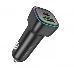 Borofone BZ28A Trophie Dupla (USB - Type-C) szivargyújtó töltővég PD30W + QC3.0 fekete (PM035170)