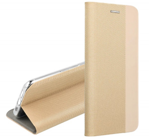 gigapack Tok &aacute;ll&oacute;, bőr hat&aacute;s&uacute; (FLIP, oldalra ny&iacute;l&oacute;, asztali tart&oacute;, textil minta) ARANY Xiaomi Redmi Note 14 Pro 4G " csomagol&aacute;s" (GP-167848)