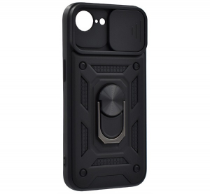 gigapack Defender szilikon telefonv&eacute;dő (&uuml;t&eacute;s&aacute;ll&oacute;s&aacute;g, tart&oacute;gyűrű, kamerav&eacute;dő) FEKETE Apple iPhone 16e " csomagol&aacute;s" (GP-164879)