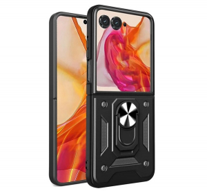 gigapack Defender szilikon telefonv&eacute;dő (&uuml;t&eacute;s&aacute;ll&oacute;s&aacute;g, tart&oacute;gyűrű, kamerav&eacute;dő) FEKETE Motorola Razr 50 5G (XT2453-1) " csomagol&aacute;s" (GP-162898)