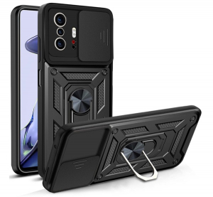 gigapack Defender szilikon telefonv&eacute;dő (&uuml;t&eacute;s&aacute;ll&oacute;s&aacute;g, tart&oacute;gyűrű, kamerav&eacute;dő) FEKETE Xiaomi 11T Pro / 11T " csomagol&aacute;s" (GP-111419)