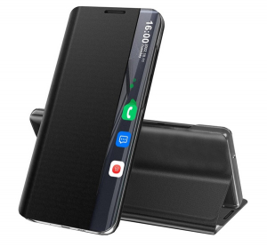 gigapack Tok &aacute;ll&oacute;, textil hat&aacute;s&uacute; (akt&iacute;v FLIP, oldalra ny&iacute;l&oacute;, asztali tart&oacute;, Smart View Cover) FEKETE Xiaomi Poco C65 / Redmi 13C 4G " csomagol&aacute;s" (GP-