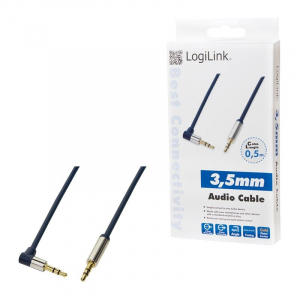 LogiLink 3.5 Stereo apa/apa 90°-ban hajlított audio kábel 0.50 m kék  (CA11050)