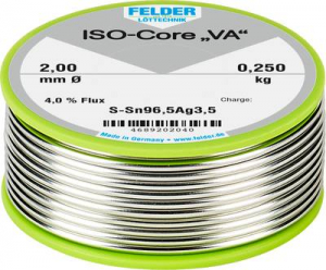 Felder ISO-Core VA Forraszt&oacute;&oacute;n Tekercs Sn96,5Ag3,5 0.250 kg 2 mm (4689202040)