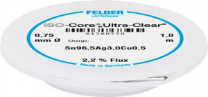 Felder ISO-Core Ultra Clear SAC305 Forraszt&oacute;&oacute;n Tekercs Sn96,5Ag3Cu0,5 0.75 mm (51760770)
