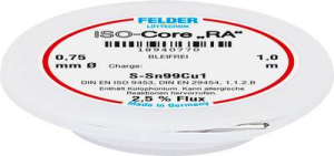 Felder ISO-Core RA Sn99Cu1 Forraszt&oacute;&oacute;n, &oacute;lommentes Tekercs Sn99,3Cu0,7 0.75 mm (18940770)