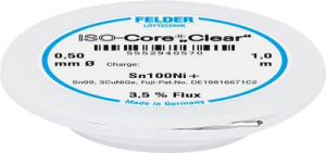 Felder ISO-Core Clear Sn100Ni+ Forraszt&oacute;&oacute;n Tekercs Sn99,25Cu0,7Ni0,05 0.5 mm (5552940570)