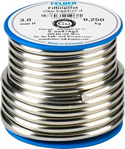 Felder Cu-Rotin 4 Forraszt&oacute;&oacute;n Tekercs, &Oacute;lommentes Sn97Ag3 250 g 3 mm (14953020)
