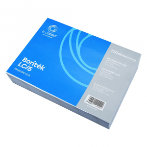 Bluering Bor&iacute;t&eacute;k LC/5 &ouml;ntapad&oacute; b&eacute;l&eacute;snyomott 162&times;229mm  100 db/csom feh&eacute;r