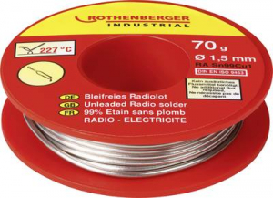 Rothenberger Industrial Bleifreies Radiolot 70g Forraszt&oacute;&oacute;n, &oacute;lommentes SN99Cu1 (1000002351)