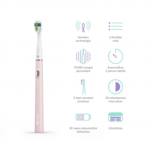 TrueLife SonicBrush Slim20 elektromos fogkefe r&oacute;zsasz&iacute;n (TLATMSLIM20PA)