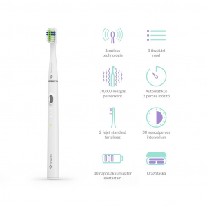TrueLife SonicBrush Slim20 elektromos fogkefe feh&eacute;r (TLATMSLIM20WA)