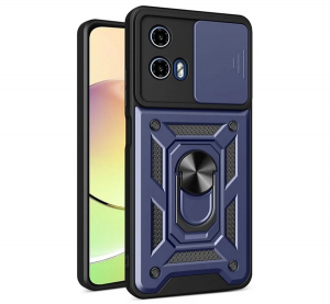 gigapack Defender szilikon telefonvédő (ütésállóság, tartógyűrű, kameravédő) SÖTÉTKÉK Motorola Moto E14 (XT2421–14) / Moto G24 (XT2423) / Moto G04 (XT