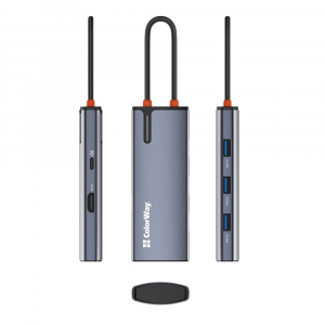 Colorway USB-C 5-b-1 Type C PD 100W/USB3.0x3/HDMI 4K USB-eloszt&oacute; (dokkol&oacute;&aacute;llom&aacute;s) (CW-HUB01)