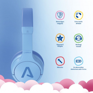 LAMAX BaseKid1 Bluetooth fejhallgató kék (LXOHMBAKI01LA)