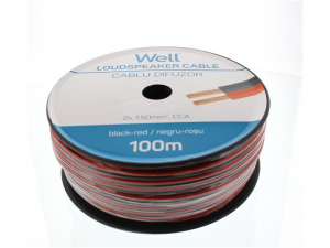 Well LSP-CCA1.50BR-100-WL Hangsz&oacute;r&oacute; k&aacute;bel fekete / piros 2x1,5mm2 (LSP-CCA1-50BR-100-WL)