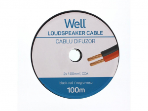 Well LSP-CCA1.00BR-100-WL Hangsz&oacute;r&oacute; k&aacute;bel fekete / piros 2x1mm2 (LSP-CCA1-00BR-100-WL)