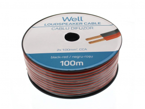 Well LSP-CCA1.00BR-100-WL Hangsz&oacute;r&oacute; k&aacute;bel fekete / piros 2x1mm2 (LSP-CCA1-00BR-100-WL)