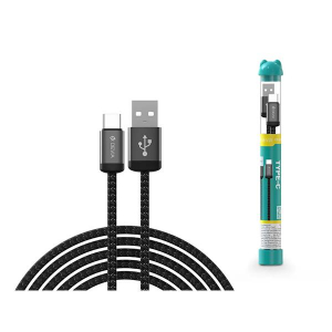 Devia Gracious Tube USB/Type-C 1m-es fekete adat-&eacute;s t&ouml;ltők&aacute;bel (ST107861)