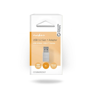 Nedis USB A - USB C adapter, USB3.2 dug&oacute; - USB-C aljzat, 5 Gbps, (USB3.1, USB3.0, USB2.0) (CCGB60925GY)