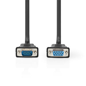 Nedis VGA k&aacute;bel, VGA dug&oacute; VGA anya Nikkelezett Maxim&aacute;lis felbont&aacute;s:1280x800  2,00 m  Kerek ABS fekete (CCGP59100BK20)