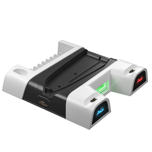 FroggieX PS5/PS5 Slim Kieg&eacute;sz&iacute;tő Ventil&aacute;toros &aacute;llv&aacute;ny + Headset tart&oacute; Feh&eacute;r (FX-P5-C4-W)