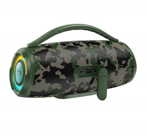 Hoco bluetooth hordozható hangszóró (v5.4, 2x15W, TF/microSD kártyaolvasó, FM rádió, AUX, LED világítás) SÖTÉTZÖLD (HA4)
