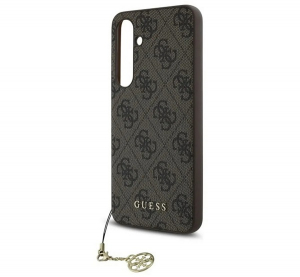 CG MOBILE GUESS 4G CHARMS műanyag telefonv&eacute;dő (textil h&aacute;tlap, telefond&iacute;sz) BARNA Samsung Galaxy S24 FE (SM-S721) (GUHCS24FEGF4GBR)