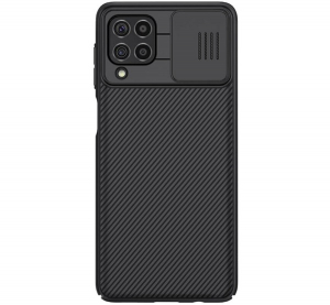 Nillkin CAMSHIELD szilikon telefonv&eacute;dő (&uuml;t&eacute;s&aacute;ll&oacute;s&aacute;g, kamerav&eacute;dő, cs&iacute;kos) FEKETE Samsung Galaxy F62 (SM-E625) (GP-113869)