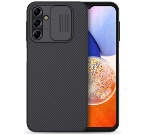 Nillkin CAMSHIELD szilikon telefonv&eacute;dő (&uuml;t&eacute;s&aacute;ll&oacute;s&aacute;g, kamerav&eacute;dő, cs&iacute;kos) FEKETE Samsung Galaxy A14 4G (SM-A145) / Galaxy A14 5G (SM-A146) (GP-136085)
