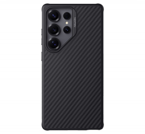Nillkin SYNTHETIC FIBER PRO műanyag telefonv&eacute;dő (aramid bevonat, l&eacute;gp&aacute;rn&aacute;s sarok, karbon minta, MagSafe) FEKETE Samsung Galaxy S25 Ultra (SM-S938) (GP