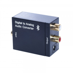 HCT Digitális-analóg átalakító Bluetooth V4 + optikai TOSLINK+koaxiális S/PDIF-ről RCA (Cinch) sztereó hangra (028-210)