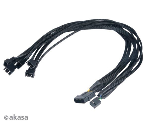 Akasa FLEXA FP5 4pin Molex -> 5x 4pin PWM ventilátor kábel 45cm (AK-CBFA03-45)