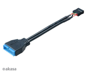 Akasa USB3.0 - USB2.0 átalakító 10cm (AK-CBUB19-10BK)