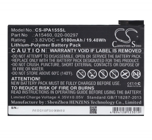 Cameron Sino Li-Polymer akku (3.82V/5100mAh, Apple 020-00297 kompatibilis) FEKETE Apple IPAD mini 4 (CS-IPA155SL)