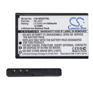 Cameron Sino akku 1000mAh LI-ION (BL-5CT kompatibilis) Nokia C5-00.2 / C3-01.5 Touch and Type / C5-00 (CS-NK5CTSL)