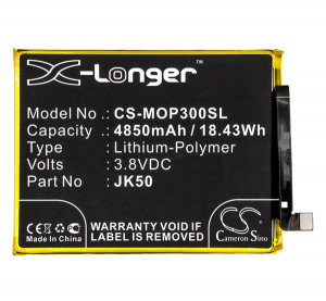 Cameron Sino Li-Polymer akku (3.8V/4850mAh, Motorola JK50 kompatibilis) FEKETE Motorola Moto G51 5G (XT2171) / Moto G50 (XT2137) / Moto G30 (XT2129) (