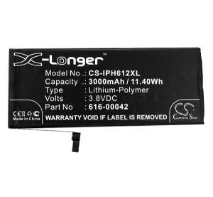 Cameron Sino Li-Polymer akku (3.8V/3000mAh, Apple 616-00042 kompatibilis) FEKETE Apple iPhone 6S Plus 5.5 (CS-IPH612XL)