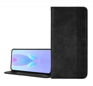 Tok &aacute;ll&oacute;, bőr hat&aacute;s&uacute; (FLIP, oldalra ny&iacute;l&oacute;, asztali tart&oacute;, mozaik) FEKETE Infinix Hot 40i 4G (X6528) "Gigapack csomagol&aacute;s" (GP-164169)