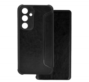 Tok &aacute;ll&oacute;, bőr hat&aacute;s&uacute; (FLIP, oldalra ny&iacute;l&oacute;, &uuml;t&eacute;s&aacute;ll&oacute;s&aacute;g, l&eacute;gp&aacute;rn&aacute;s sarok, kamerav&eacute;dő) FEKETE Samsung Galaxy S24 FE (SM-S721) "Gigapack csomagol&aacute;s" (GP-