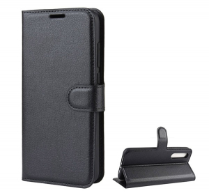 Tok &aacute;ll&oacute;, bőr hat&aacute;s&uacute; (FLIP, oldalra ny&iacute;l&oacute;, asztali tart&oacute;, pr&eacute;mium) FEKETE Xiaomi Mi A3 (Mi CC9e) "Gigapack csomagol&aacute;s" (GP-90231)