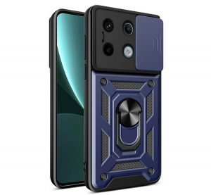 Defender szilikon telefonv&eacute;dő (&uuml;t&eacute;s&aacute;ll&oacute;s&aacute;g, tart&oacute;gyűrű, kamerav&eacute;dő) S&Ouml;T&Eacute;TK&Eacute;K Xiaomi Poco X6 / Redmi Note 13 Pro 5G "Gigapack csomagol&aacute;s" (GP-153705)